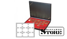 NERA M dėklas su šviesiai raudonu įdėklu 9 sertifikuotoms monetoms 63x85 mm iš Amerikos vertinimo kompanijų