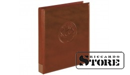 "Half Penny" ring binder set with 10 numismatic sheets, dark brown color.
