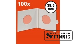 HARTBERGER monetų rėmeliai 39,5 mm, lipnūs. Pakuotėje 100 vienetų.