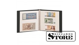 LINDNER banknotų albumas su baltais įklotais ir apsaugine kasete — juodas.