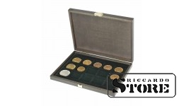 CARUS XM natūralaus medžio dėklas su 15 kvadratinių skyrelių monetoms/monetų kapsulėms iki 40 mm