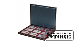 NERA M dėklas su tamsiai raudonu įdėklu 9 sertifikuotoms monetoms 63x85 mm iš Amerikos vertinimo kompanijų