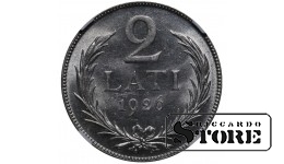Latvia, 2 Lati, 1926 year, Silver, NGC, MS 63