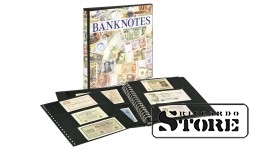 Banknotų albumas su 10 skaidrių lapų 2 variantų ir juodais įklotais.