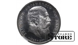 Grand Duchy of Baden, 2 Marks, 1907 year, Death of Friedrich I, NGC, PROOF DETAILS