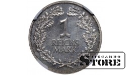 Vokietija, 1 reichsmarkas, 1925 m., A (Berlynas), sidabras, NGC PF 65