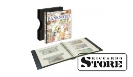 Banknotų albumas su 10 permatomų lapų (2 rūšių), baltomis įklotėmis ir apsaugine dėžute, modelis 814.