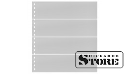 Permatomas lapas su 4 kišenėmis (240 x 65 mm) ir balta įklote. Pakuotė 10 vnt.