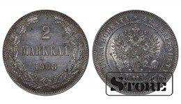 Russian Empire, Finland, 2 Markkaa, 1908 year