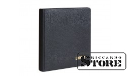 Empty Karat leather ring binder, black color.