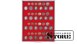 Велюровый планшет красного цвета 2204E (для размещения комплектов монет DM)