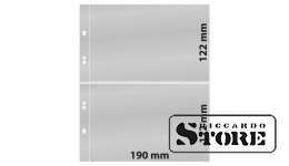 Universalūs numizmatiniai lapai Multi Collect sistemai su 2 langeliais (122 mm), permatomi. Pakuotėje 10 lapų.