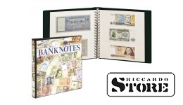 Banknotų albumas su 10 permatomų lapų (2 rūšių), baltomis įklotėmis ir apsaugine dėžute, modelis 814.