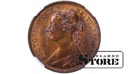 Jungtinė Karalystė, ½ penny 1893 m., Viktorija (“Bun Head”), bronza, NGC MS 64 BN, Top Pop, KM#754