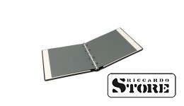 Empty Karat leather ring binder, black color.