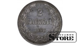 Russian Empire, Finland, 2 Markkaa, 1908 year