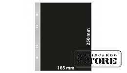 Multi Collect numizmatiniai lapai su 1 kišene (185 × 250 mm), permatomi su juodais įdėklais, pakuotėje 10 vnt