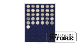 Mėlynas veliūrinis padėklas 2154ME skersmens 25,75 mm monetoms ir medaliams laikyti.
