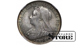 Jungtinė Karalystė, 1 shilling, 1897 m., NGC MS 63