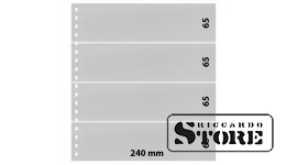 Permatomas lapas su 4 kišenėmis (240 × 65 mm) ir juodu įklotu. Pakuotė – 10 vienetų.