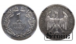 Vokietija, 1 reichsmarkas, 1925 m., A (Berlynas), sidabras, NGC PF 65