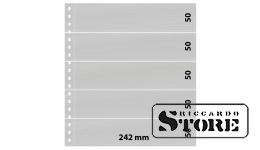 Permatomas lapas su 4 kišenėmis (240 × 65 mm) ir baltu įklotu.