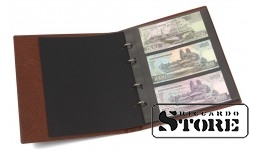 KOBRA banknotų albumas dvigubo FDC formato su 10 lapų, šviesiai rudas
