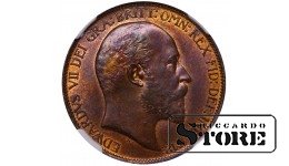 Jungtinė Karalystė, ½ penny, 1902 m., NGC MS 63 BN