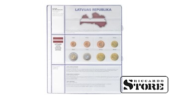 Iliustruotas lapas „EURO COLLECTION“: 3 eurų monetų rinkiniams — Latvija