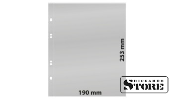 Multi Collect system numismatic sheets with 1 pocket (190 mm x 253 mm), transparent color, pack of 10 sheets.