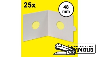 HARTBERGER coin holders 48 mm, sealed with a stapler. Pack of 25 pieces.