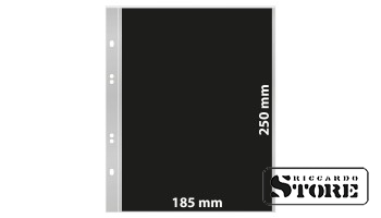 Numizmatiniai lapai Multi Collect su 1 langeliu (185 mm x 250 mm), skaidrūs su juodais įdėklais. Rinkinyje 10 lapų.