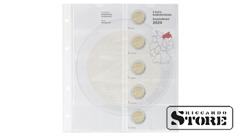 Iliustruotas karat lapas 2 eurų proginei monetai „Mecklenburg-Vakarų Pomeranija 2024“ iš Vokietijos serijos „Federalinės žemės 2023–2038“