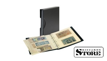 Rinkinys: SRS banknotų albumas su 20 permatomų lapų ir apsaugine dėžute.