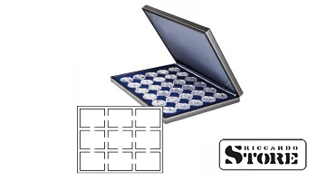 NERA M dėklas su tamsiai mėlynu įdėklu 9 sertifikuotoms monetoms 63x85 mm iš Amerikos vertinimo kompanijų