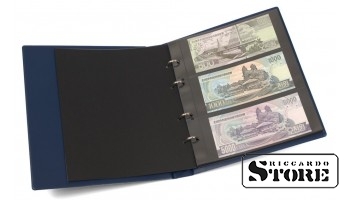 KOBRA banknotų albumas dvigubo FDC formato su 10 lapų, mėlynas