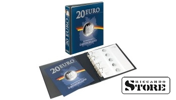 Illustrated PUBLICA M album for storing German silver coins with a denomination of 20 euros.