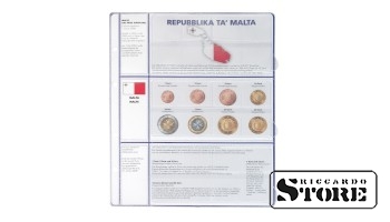 Iliustruotas lapas iš „EURO COLLECTION“ serijos: 3 euro monetų komplektai Malta.