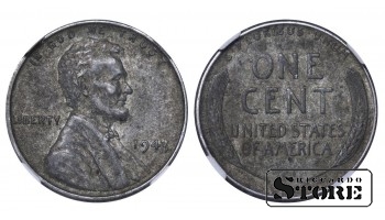 Jungtinės Amerikos Valstijos, 1 centas, 1943 m., NGC AU DETAILS