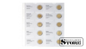 Iliustruotas karat lapas 2 eurų proginėms monetoms chronologiškai sudėlioti: Slovėnija 2013 – Graikija 2013.
