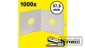 HARTBERGER coin holders 37.5 mm, stapled closure. Pack of 1000 pieces.
