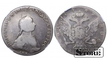 Российская Империя, 1 рубль, 1762 год, SPB-NK, NGC VG DETAILS, Пётр III