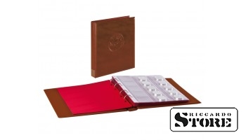 "Half Penny" ring binder set with 10 numismatic sheets, dark brown color.
