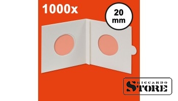 HARTBERGER coin holders 20 mm, self-adhesive. Pack of 1000 pieces.