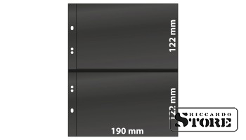 Universalūs numizmatiniai lapai Multi Collect sistemoje su 2 kišenėmis (122 mm), juodos spalvos, 10 vnt. pakuotė