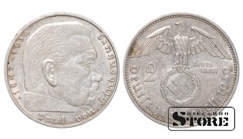 1939 Germany (Third Reich) KM# 93 , Silver 2 reichsmark A - Berlin #G2111