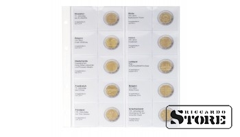 Iliustruotas karat lapas 2 eurų proginių monetų chronologiniam išdėstymui: Slovakija 2014 balandis – Graikija 2014 spalis.