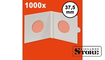 HARTBERGER monetų rėmeliai 37,5 mm, savaime klijuojantys. Pakuotėje 1000 vienetų. Puikiai tinka vidutinio dydžio monetoms kolekcijose.
