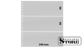 Permatomas lapas su 3 kišenėmis (240 x 90 mm) ir balta įklote.
