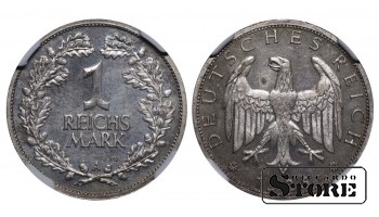 Vokietija, 1 reichsmarkas, 1925 m., A (Berlynas), sidabras, NGC PF 65